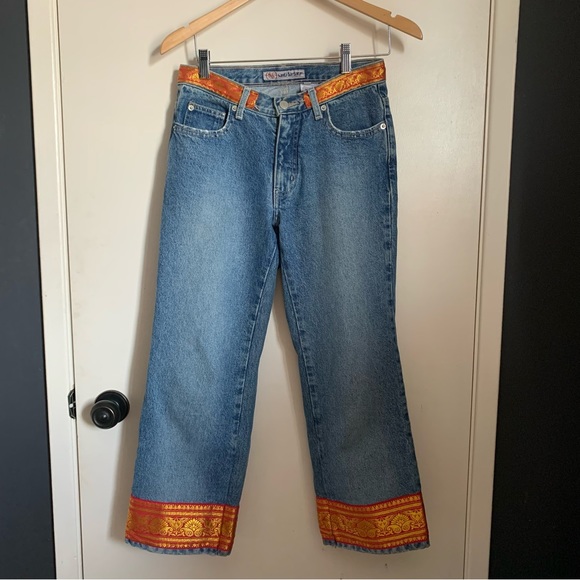Vintage Santa Barbara Jeans Boho Cropped Flare - Picture 5 of 10